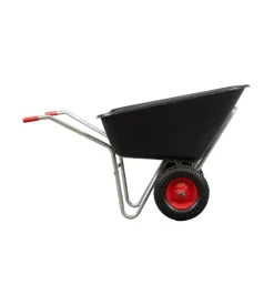 Carriola da giardino eurogarden in acciaio zincato con vasca in polipropilene da 240 litri