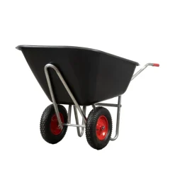 Carriola da giardino eurogarden in acciaio zincato con vasca in polipropilene da 240 litri