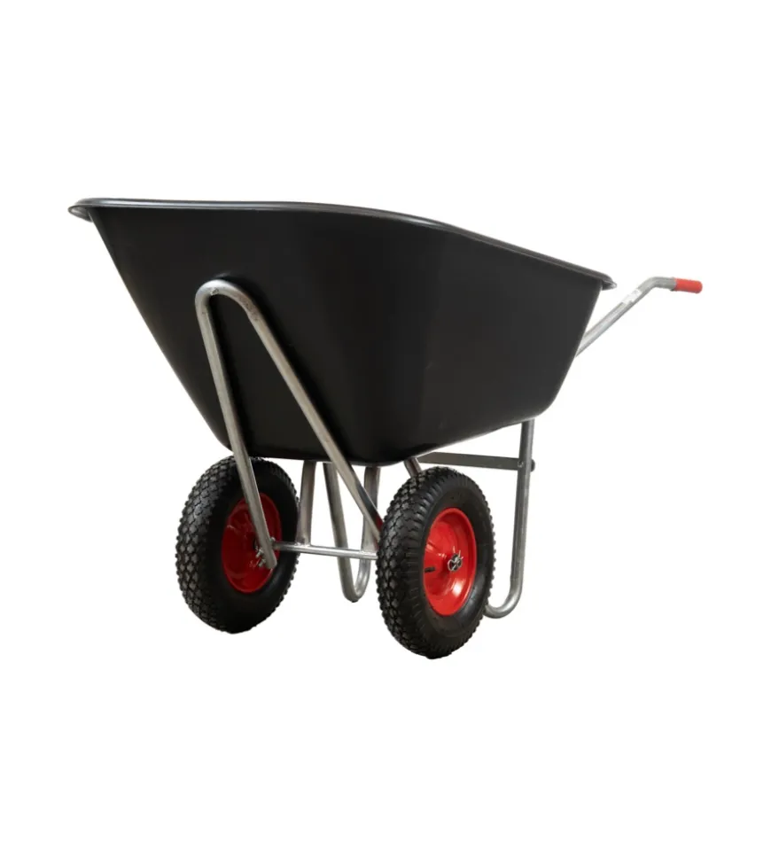 Carriola da giardino eurogarden in acciaio zincato con vasca in polipropilene da 240 litri