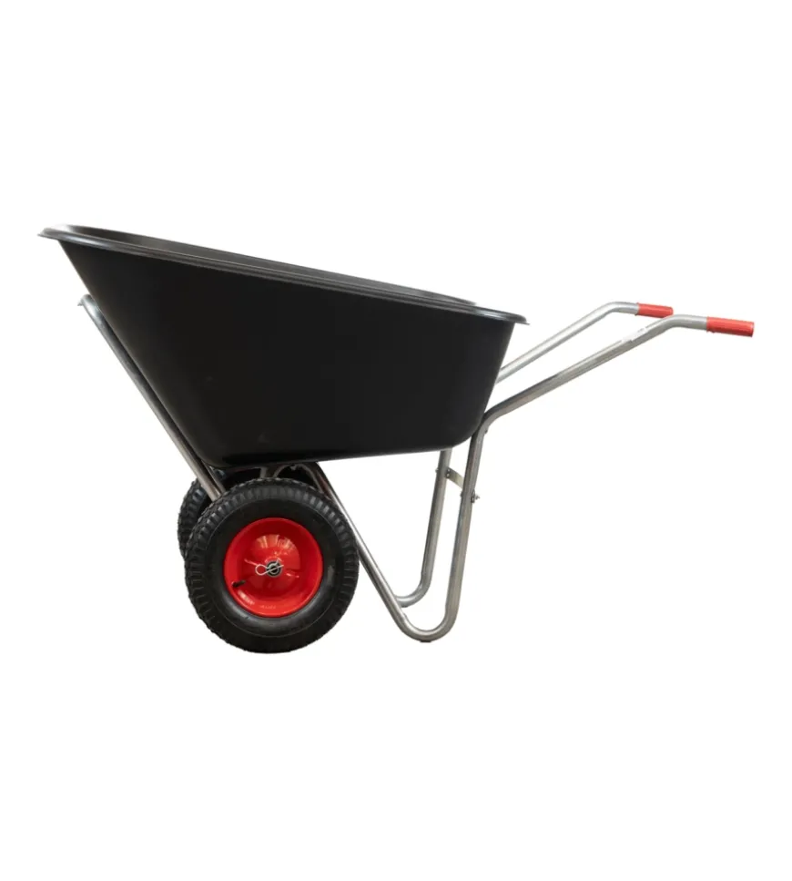 Carriola da giardino eurogarden in acciaio zincato con vasca in polipropilene da 240 litri