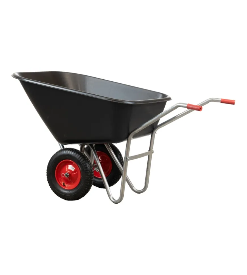 Carriola da giardino eurogarden in acciaio zincato con vasca in polipropilene da 240 litri