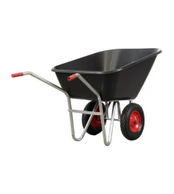 Carriola da giardino eurogarden in acciaio zincato con vasca in polipropilene da 240 litri