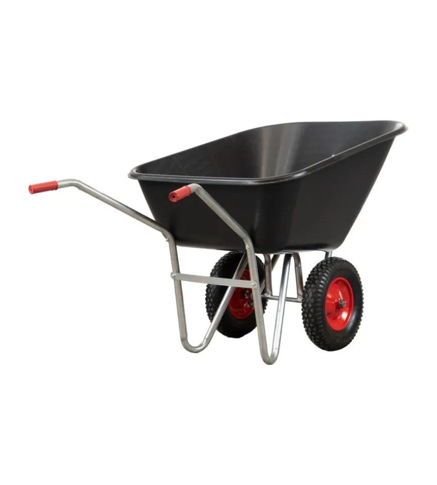 Carriola da giardino eurogarden in acciaio zincato con vasca in polipropilene da 240 litri