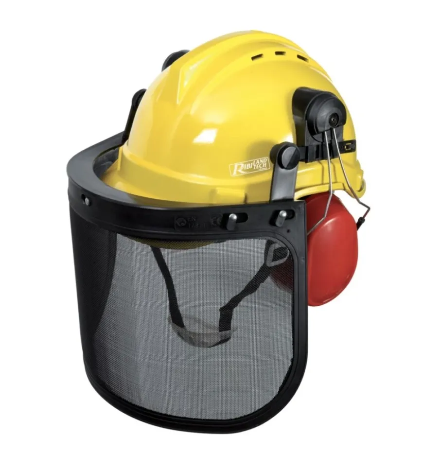 Casco di protezione 3 in 1 ribimex "prprotc3en1" con visiera e tappi antirumore