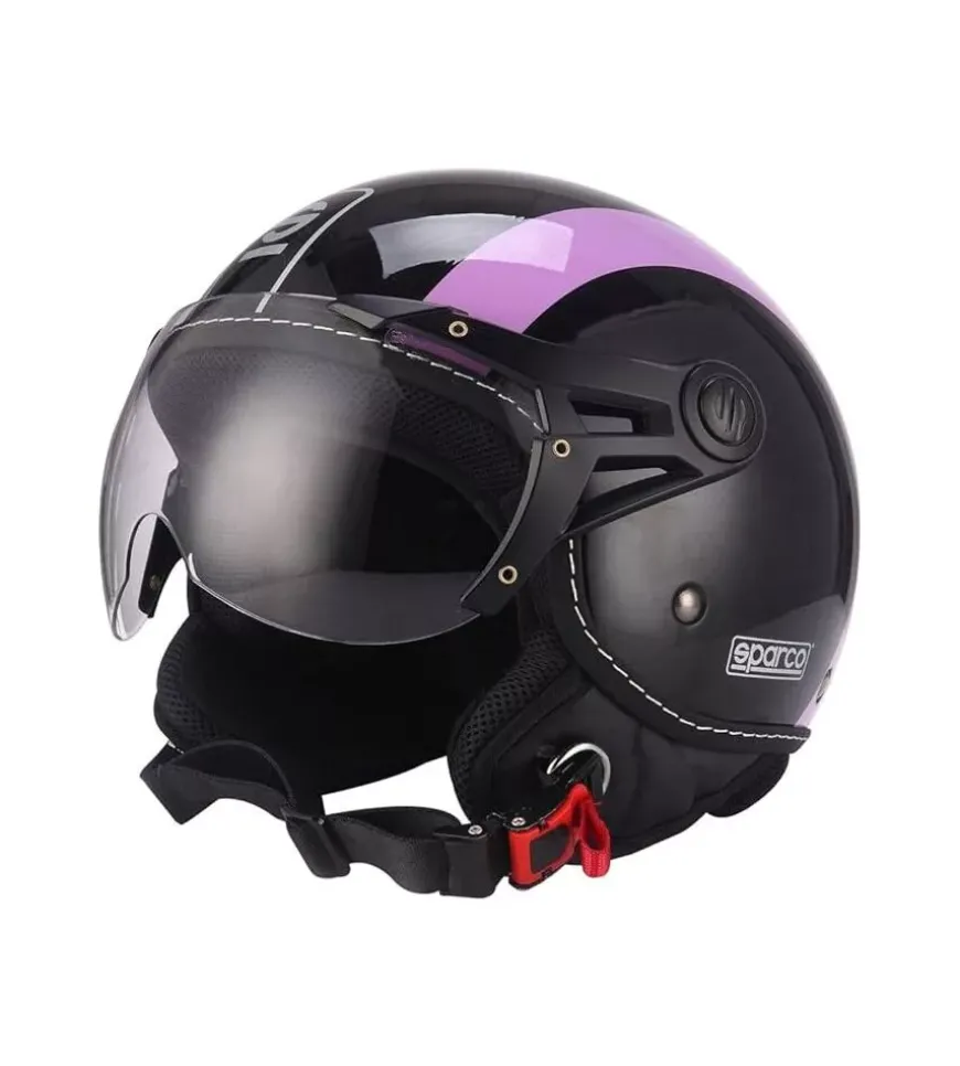Casco moto sparco "sp501" nero/viola, tg l