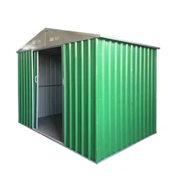 Casetta da esterno in lamiera zincata domus "m" verde con porte scorrevoli 187x173x194 cm