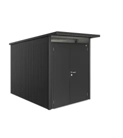 Casetta da giardino biohort "avantgarde a3" in acciaio zincato colore grigio scuro metallizzato con porta battente doppia 180x300x218 cm
