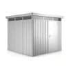 Casetta da giardino biohort "highline h4" in acciaio zincato colore argento metallizzato con porta battente semplice 275x275x222 cm - cod. 83050
