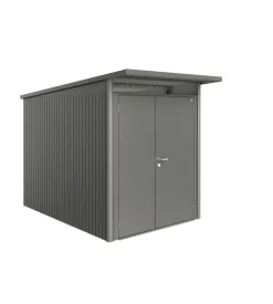 Casetta da giardino biohort "avantgarde a3" in acciaio zincato colore grigio quarzo metallizzato con porta battente doppia 180x300x218 cm