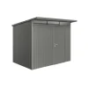 Casetta da giardino biohort "avantgarde a5" in acciaio zincato colore grigio quarzo metallizzato con porta battente semplice 260x220x218 cm
