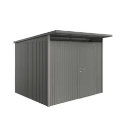 Casetta da giardino biohort "avantgarde a6" in acciaio zincato colore grigio quarzo metallizzato con porta battente semplice 260x260x218 cm