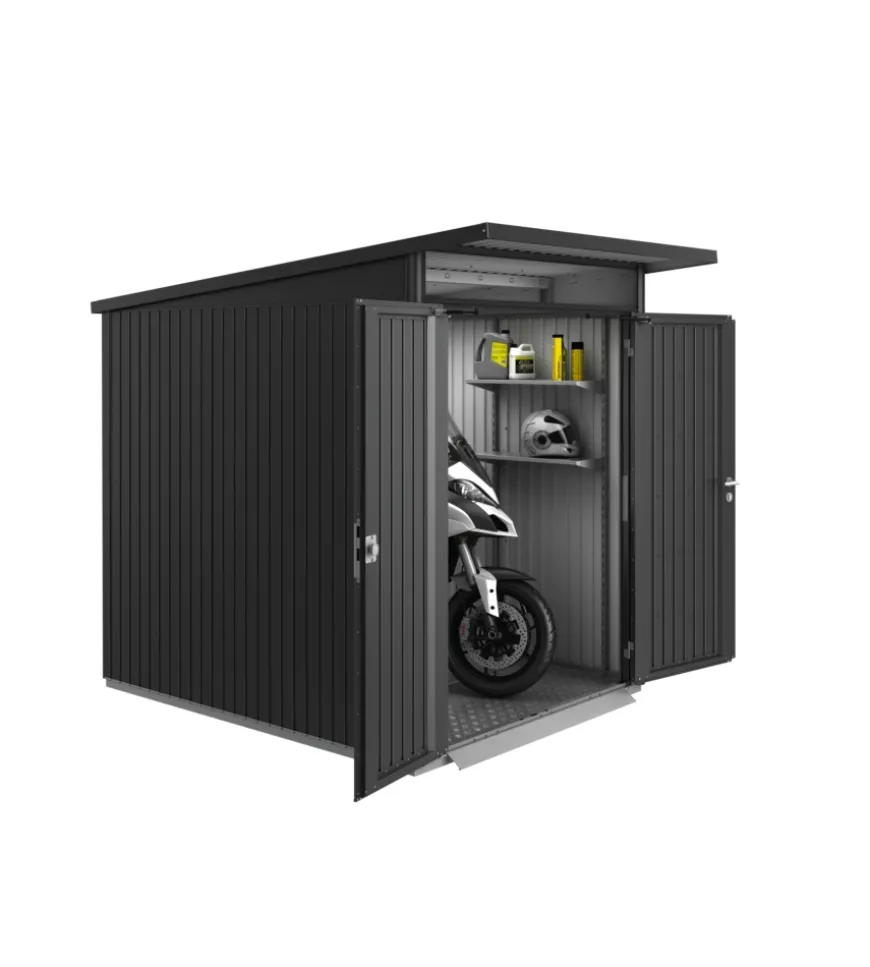 Casetta da giardino biohort "avantgarde a3" in acciaio zincato colore grigio quarzo metallizzato con porta battente semplice 180x300x218 cm