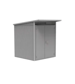 Casetta da giardino biohort "avantgarde a1" in acciaio zincato colore argento metallizzato con porta battente doppia 180x220x218 cm