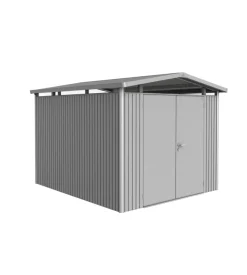 Casetta da giardino biohort "panorama p5" in acciaio zincato colore argento metallizzato con porta battente doppio 273x318x227 cm - cod. 13069