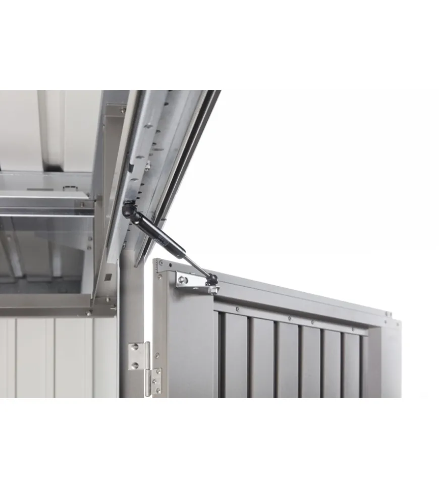 Casetta da giardino biohort "highline h2" in acciaio zincato colore grigio scuro metallizzato con porta battente semplice 275x195x222 cm - cod. 84030