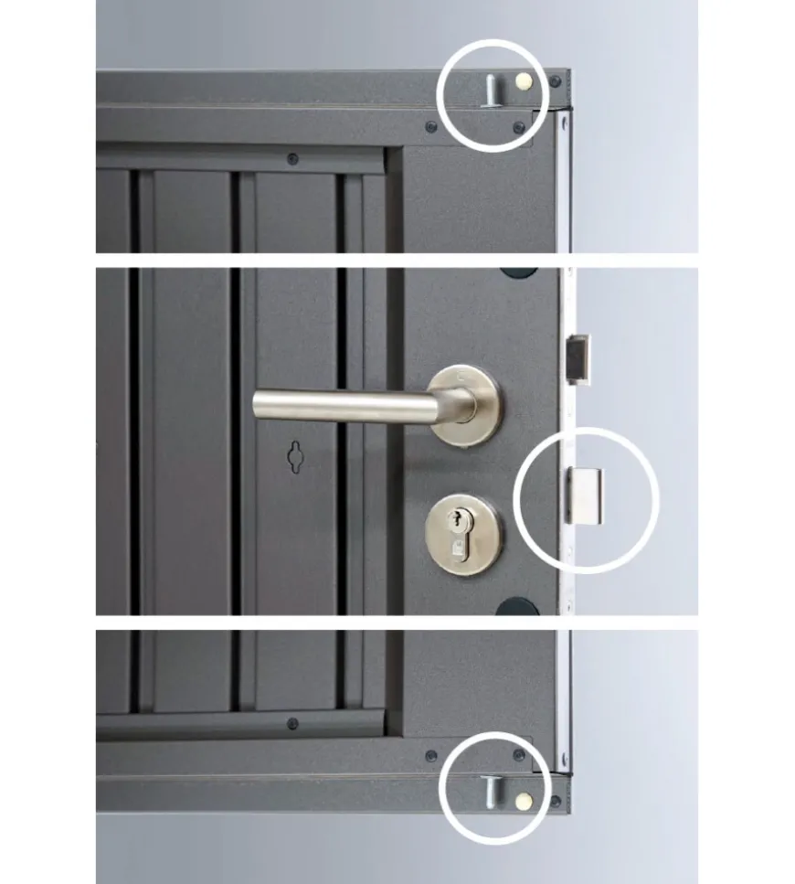 Casetta da giardino biohort "highline h2" in acciaio zincato colore grigio scuro metallizzato con porta battente semplice 275x195x222 cm - cod. 84030