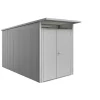 Casetta da giardino biohort "avantgarde a4" in acciaio zincato colore argento metallizzato con porta battente doppia 180x380x222 cm
