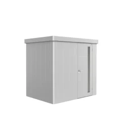 Casetta da giardino biohort "neo 1b" in acciaio zincato colore argento metallizzato con porta battente semplice 236x180x222 cm - cod. 81029
