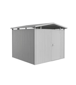 Casetta da giardino biohort "panorama p4" in acciaio zincato colore argento metallizzato con porta battente semplice 273x278x227 cm - cod. 13050