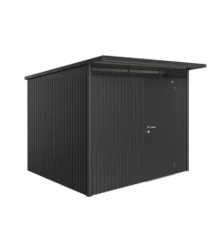 Casetta da giardino biohort "avantgarde a6" in acciaio zincato colore grigio scuro metallizzato con porta battente semplice 260x260x218 cm