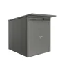 Casetta da giardino biohort "avantgarde a2" in acciaio zincato colore grigio quarzo metallizzato con porta battente doppia 180x260x218 cm