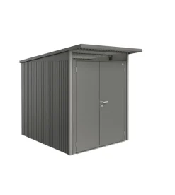 Casetta da giardino biohort "avantgarde a2" in acciaio zincato colore grigio quarzo metallizzato con porta battente doppia 180x260x218 cm