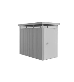 Casetta da giardino biohort "highline hs" in acciaio zincato colore argento metallizzato con porta battente semplice 155x275x222 cm - cod. 83010