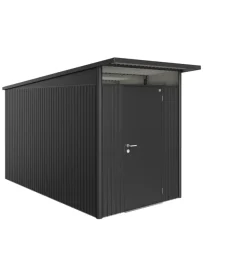Casetta da giardino biohort "avantgarde a4" in acciaio zincato colore grigio scuro metallizzato con porta battente semplice 180x380x222 cm