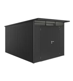 Casetta da giardino biohort "avantgarde a8" in acciaio zincato colore grigio scuro metallizzato con porta battente doppia 260x380x222 cm