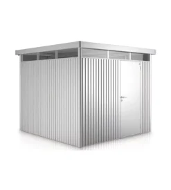 Casetta da giardino biohort "highline h3" in acciaio zincato colore argento metallizzato con porta battente semplice 275x235x222 cm - cod. 83040