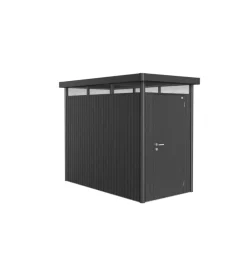 Casetta da giardino biohort "highline hs" in acciaio zincato colore grigio scuro metallizzato con porta battente semplice 155x275x222 cm - cod. 84010