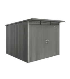 Casetta da giardino biohort "avantgarde a7" in acciaio zincato colore grigio quarzo metallizzato con porta battente semplice 260x300x218 cm