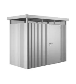 Casetta da giardino biohort "highline h1" in acciaio zincato colore argento metallizzato con porta battente semplice 275x155x222 cm - cod. 83020