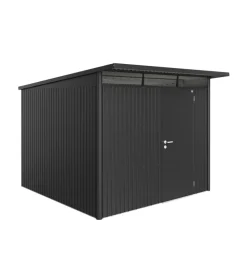 Casetta da giardino biohort "avantgarde a7" in acciaio zincato colore grigio scuro metallizzato con porta battente semplice 260x300x218 cm