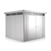 Casetta da giardino biohort "highline h4" in acciaio zincato colore argento metallizzato con porta battente doppio 275x275x222 cm - cod. 83059