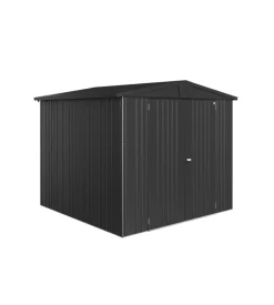 Casetta da giardino biohort "europa  4" in acciaio zincato colore grigio scuro metallizzato 244x228x203 cm