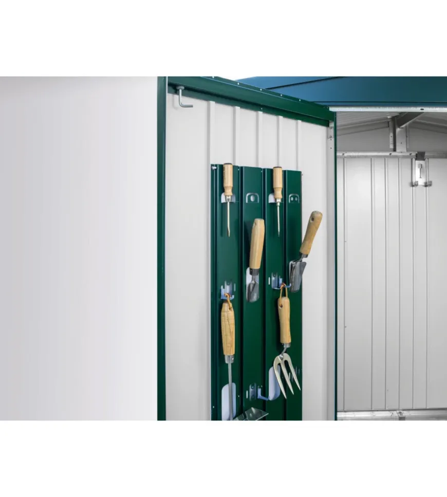 Casetta da giardino biohort "europa 4" in acciaio zincato colore grigio scuro metallizzato 244x228x203 cm