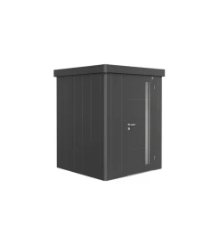 Casetta da giardino biohort "neo 1a" in acciaio zincato colore grigio scuro metallizzato con porta battente semplice 180x180x222 cm - cod. 85003
