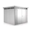 Casetta da giardino biohort "highline h3" in acciaio zincato colore argento metallizzato con porta battente doppio 275x235x222 cm - cod. 83049