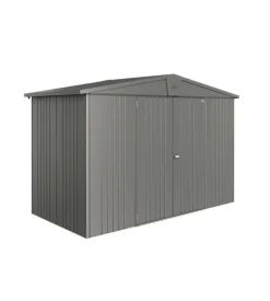 Casetta da giardino biohort "europa  4a" in acciaio zincato colore grigio quarzo metallizzato 316x156x209 cm
