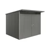 Casetta da giardino biohort "avantgarde a6" in acciaio zincato colore grigio quarzo metallizzato con porta battente doppia 260x260x218 cm