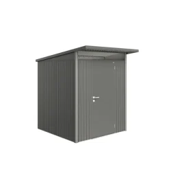 Casetta da giardino biohort "avantgarde a1" in acciaio zincato colore grigio quarzo metallizzato con porta battente semplice 180x220x218 cm