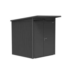 Casetta da giardino biohort "avantgarde a1" in acciaio zincato colore grigio scuro metallizzato con porta battente doppia 180x220x218 cm
