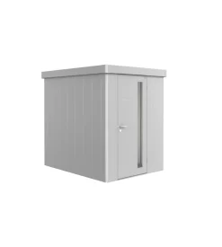 Casetta da giardino biohort "neo 2a" in acciaio zincato colore argento metallizzato con porta battente semplice 180x236x222 cm - cod. 81006