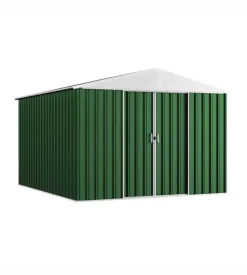 Casetta da giardino domus "l new" in metallo verde con porte scorrevoli 267x173x194 cm