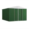 Casetta da giardino domus "xl new" in metallo verde con porte scorrevoli 267x300x194 cm