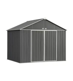 Casetta da giardino habrita "arrow ezee" in acciaio zincato antracite e panna 299,1x248,9x248,9 cm