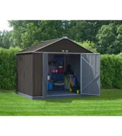 Casetta da giardino habrita "arrow ezee" in acciaio zincato antracite e panna 299,1x248,9x248,9 cm