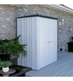 Casetta da giardino habrita "spacemaker patio" in acciaio zincato grigio 171,5x99,7x188,6 cm