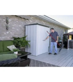 Casetta da giardino habrita "spacemaker patio" in acciaio zincato grigio 171,5x99,7x188,6 cm